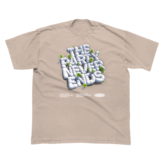 The Party Never Ends Tan Tee