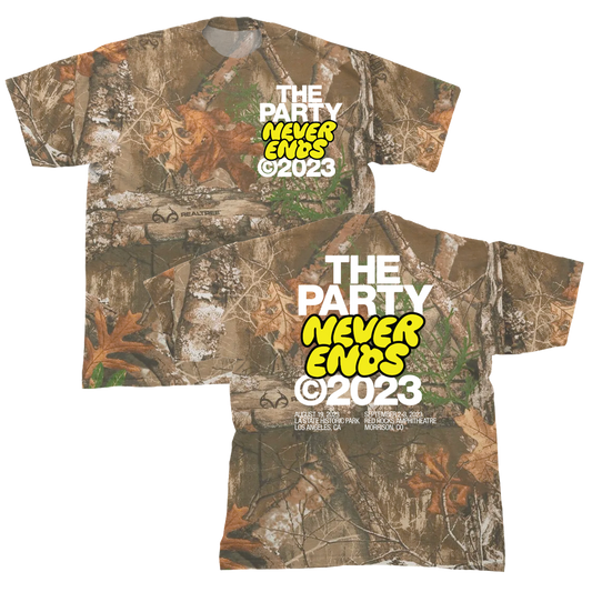 The Party Never Ends - Real Tree Camo Tee