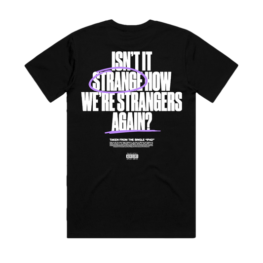 Lyric tee black back The Chainsmokers