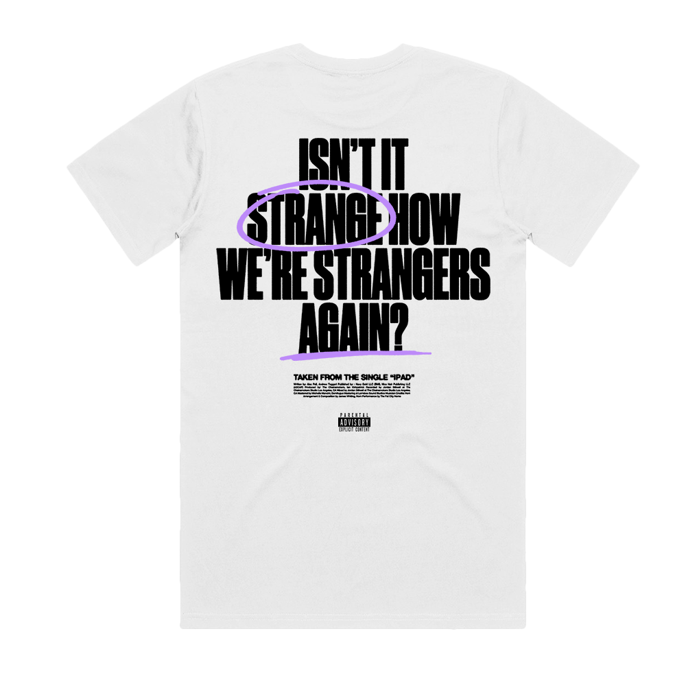 Lyric tee white back The Chainsmokers