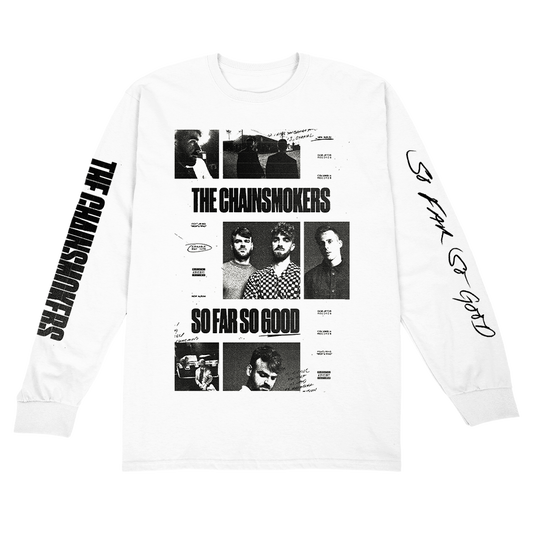 So far so good photo grid long sleeve tee white The Chainsmokers